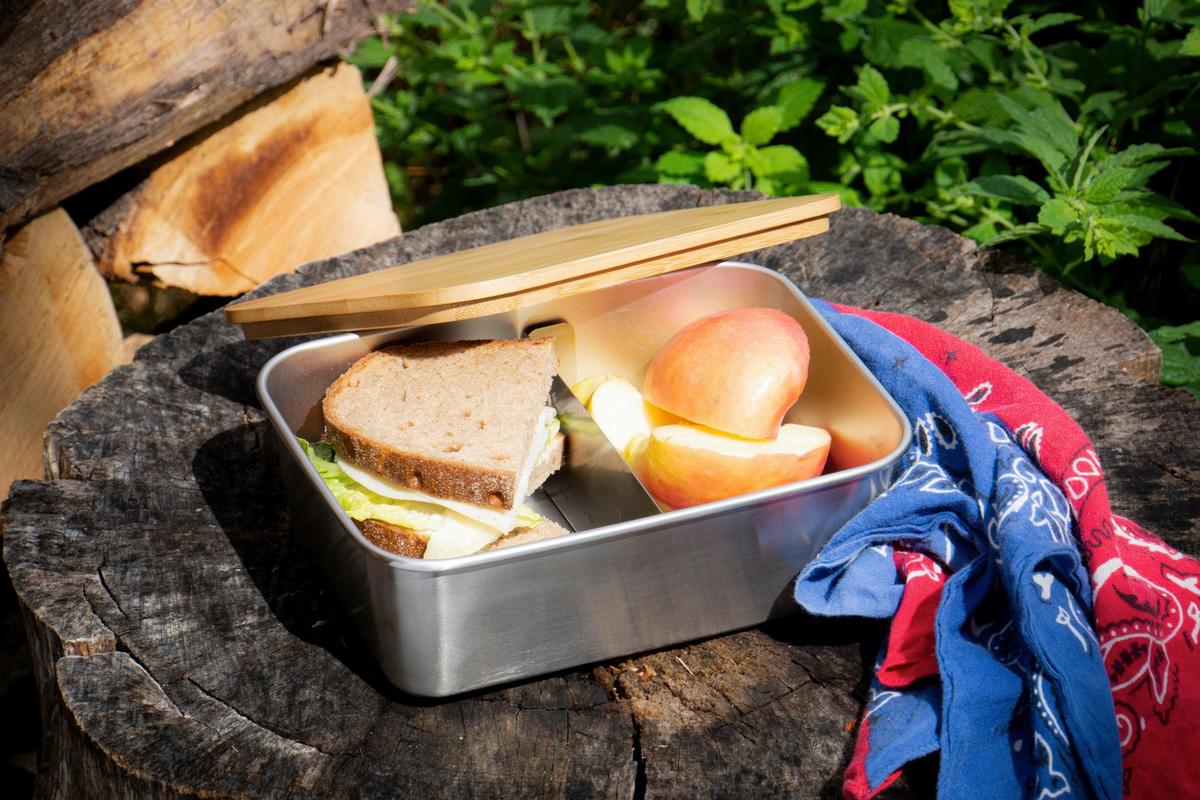 Lunchbox Ew-Lb-1720 - Silberfarben, Basics, Holz/Metall (20/15/7,5cm) - Echtwerk