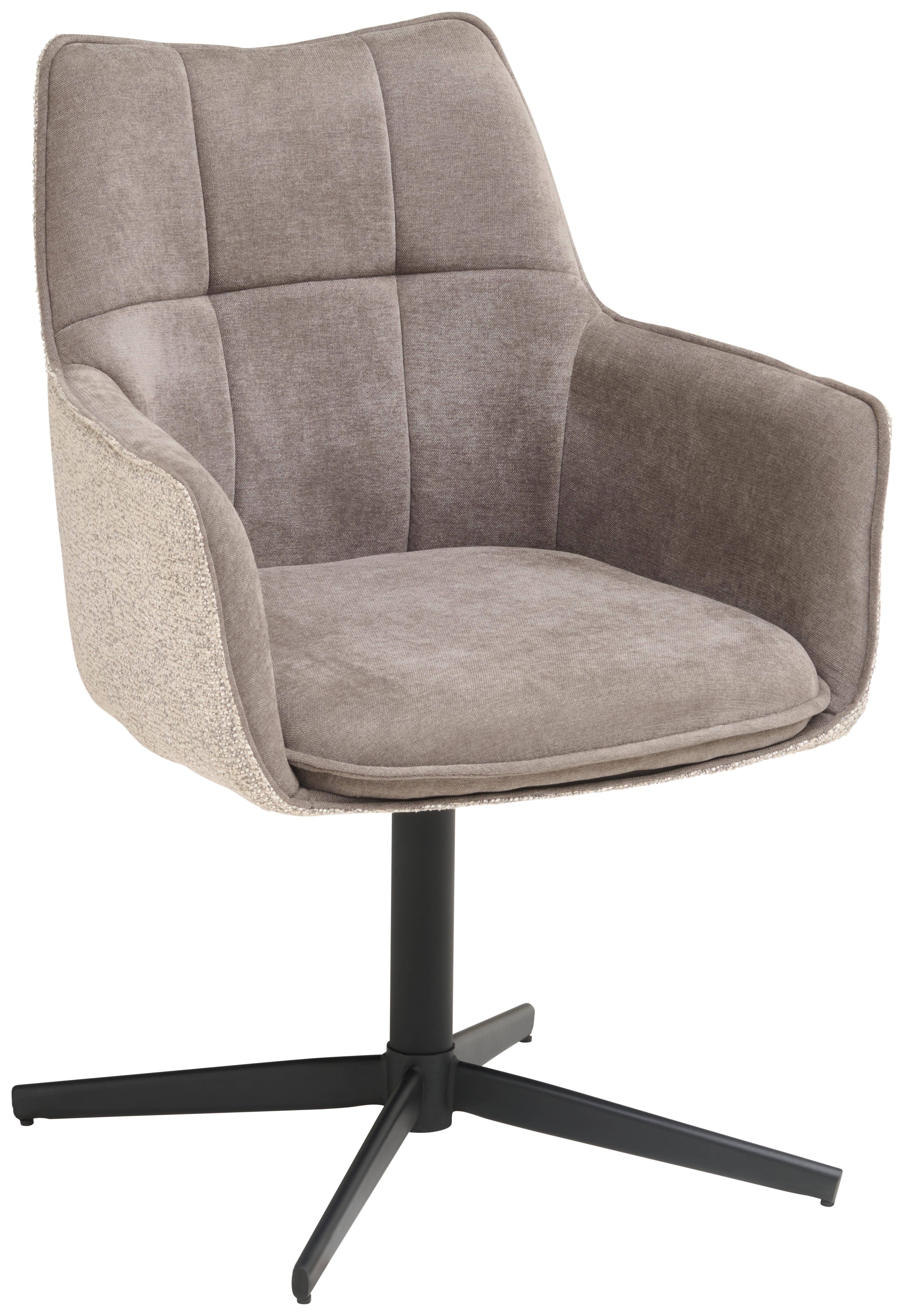 Armlehnstuhl Kerem Leinenoptik anthrazit, B: 62cm