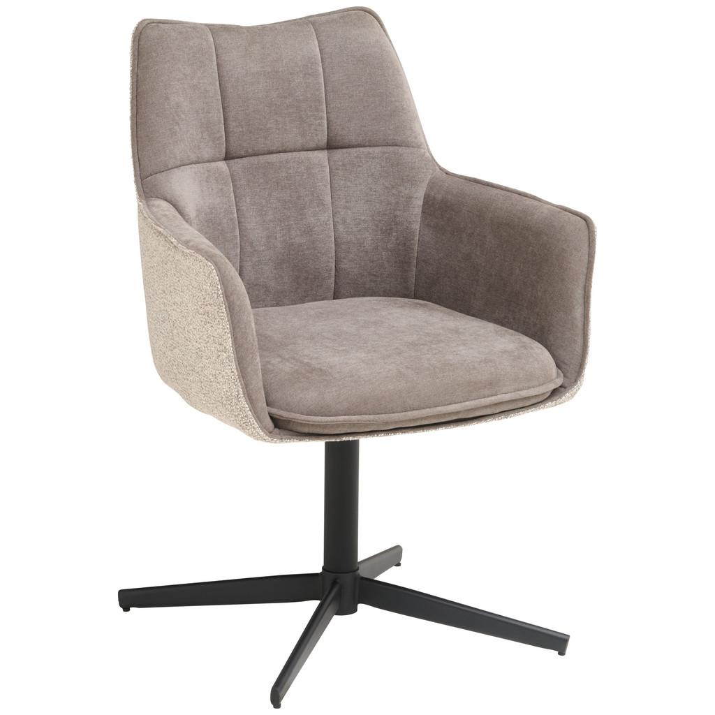 Armlehnstuhl Kerem Leinenoptik Anthrazit, B: 62cm