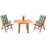 Balkonmöbel Set Maracaibo Eukalyptusholz - Braun/Grün, KONVENTIONELL, Holz/Textil - Gardenson