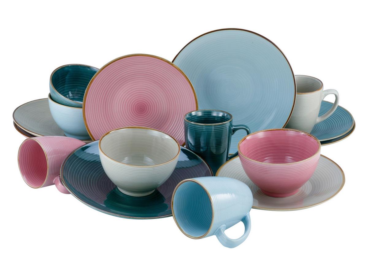 Kombinovaný servis COSY DAY, 16-dielny - viacfarebná, Trend, kameň - Creatable