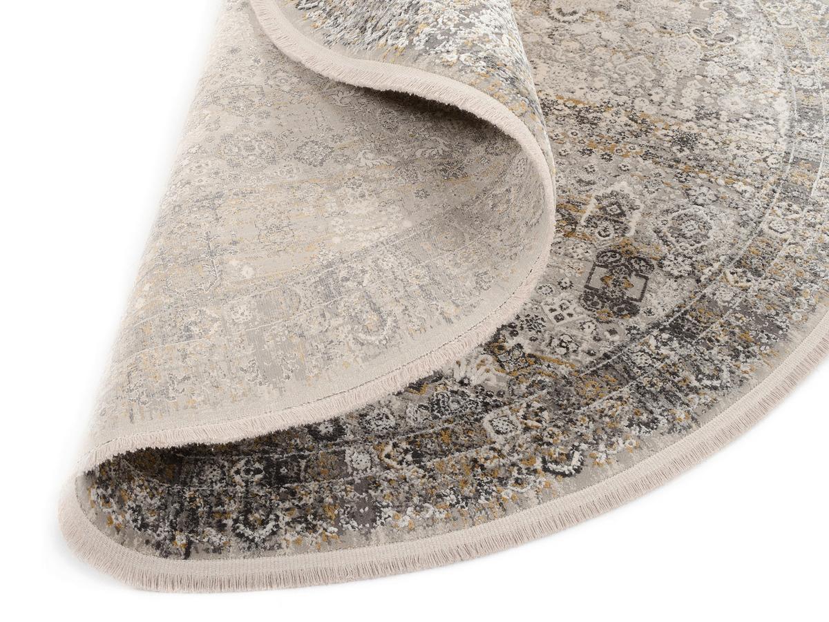 Webteppich Grau/Goldfarben Toulon Rund Ø 240 cm - Goldfarben/Grau, LIFESTYLE, Textil (240cm) - Dieter Knoll