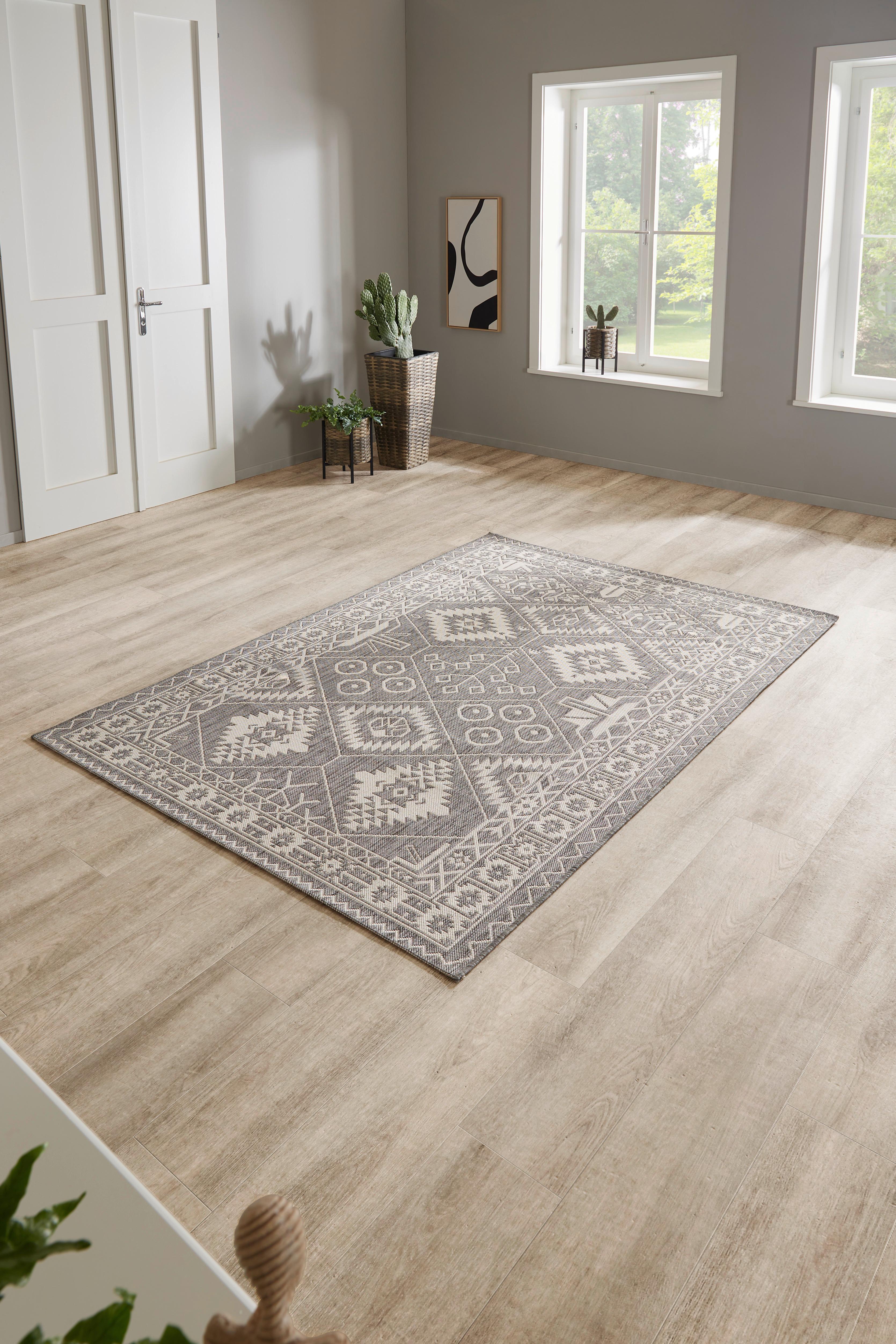 Flachwebteppich Grau Mary 160x230 cm Synthetikfaser - Grau, Basics, Textil (160/230cm) - Luca Bessoni