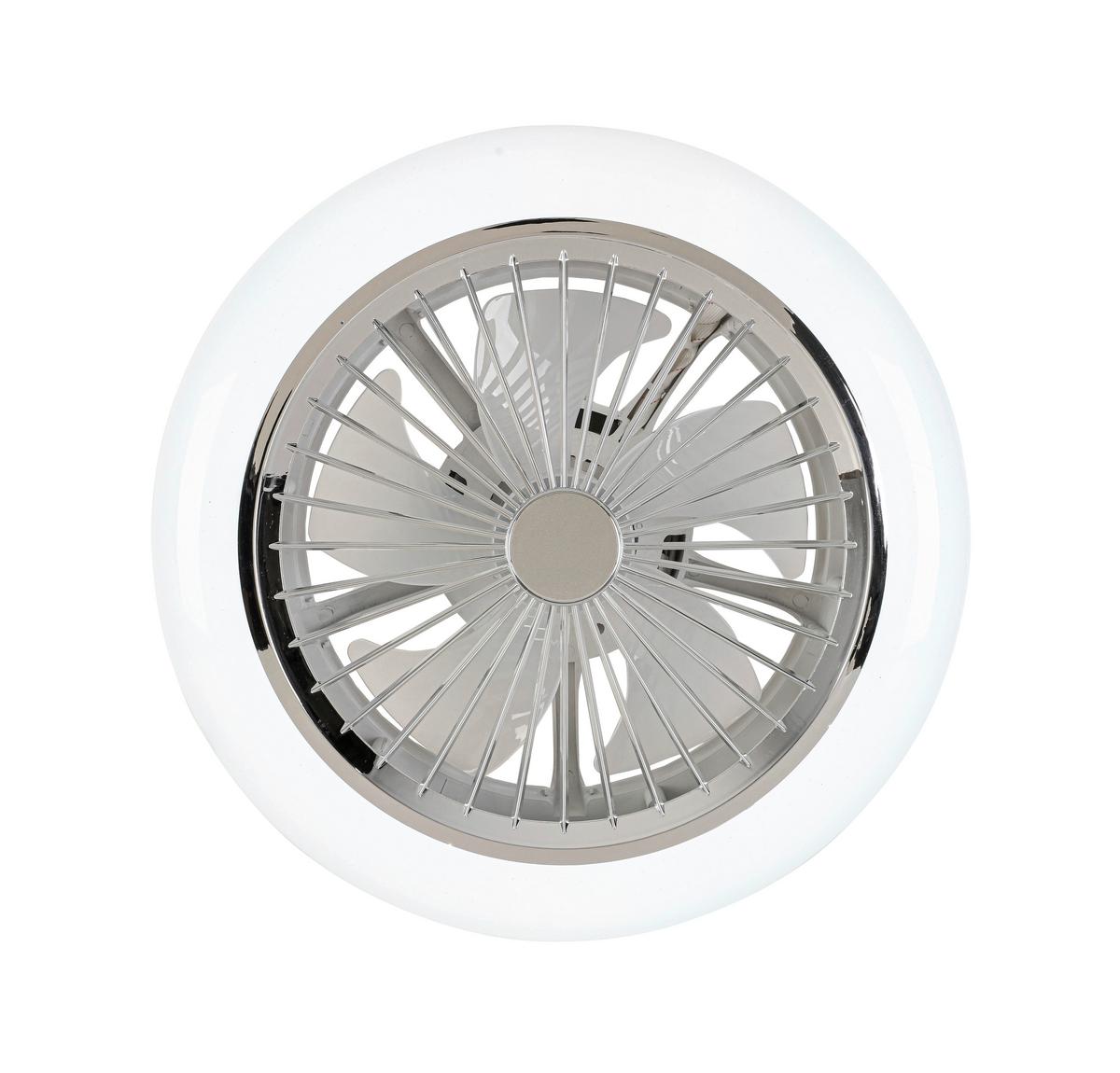 STROPNÍ VENTILÁTOR TUIO - bílá/barvy chromu, Moderní, plast (45/16cm) - Mömax