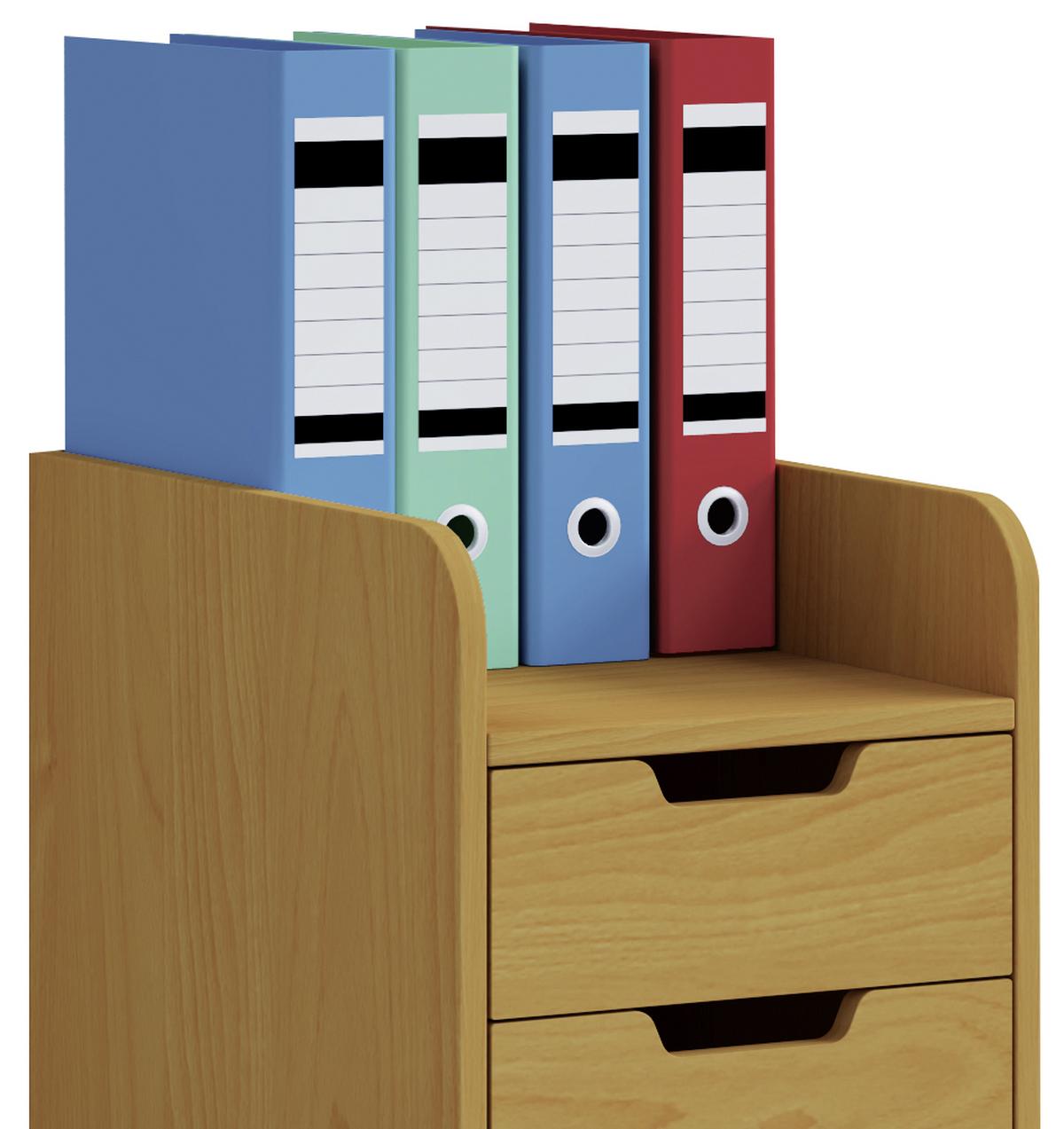 Rollcontainer Buche Dekor Konal Mini 33x65x40 cm - Buchefarben, KONVENTIONELL, Holzwerkstoff/Kunststoff (33/65/40cm) - MID.YOU