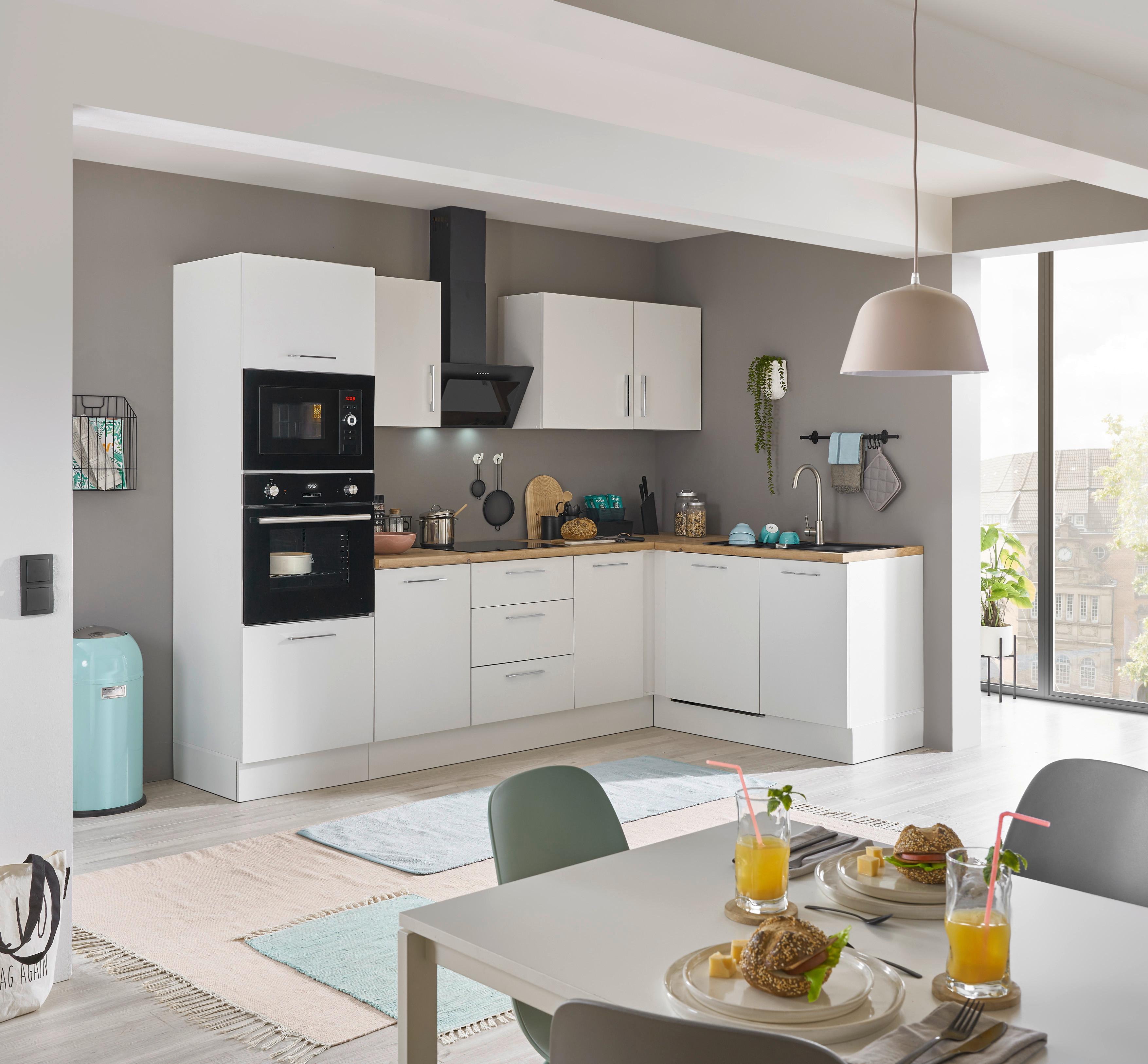 Eckküche Turin Weiß/Eiche Dekor 280x175 cm - Weiß/Eiche Artisan, Basics, Holzwerkstoff (280/175cm) - MID.YOU