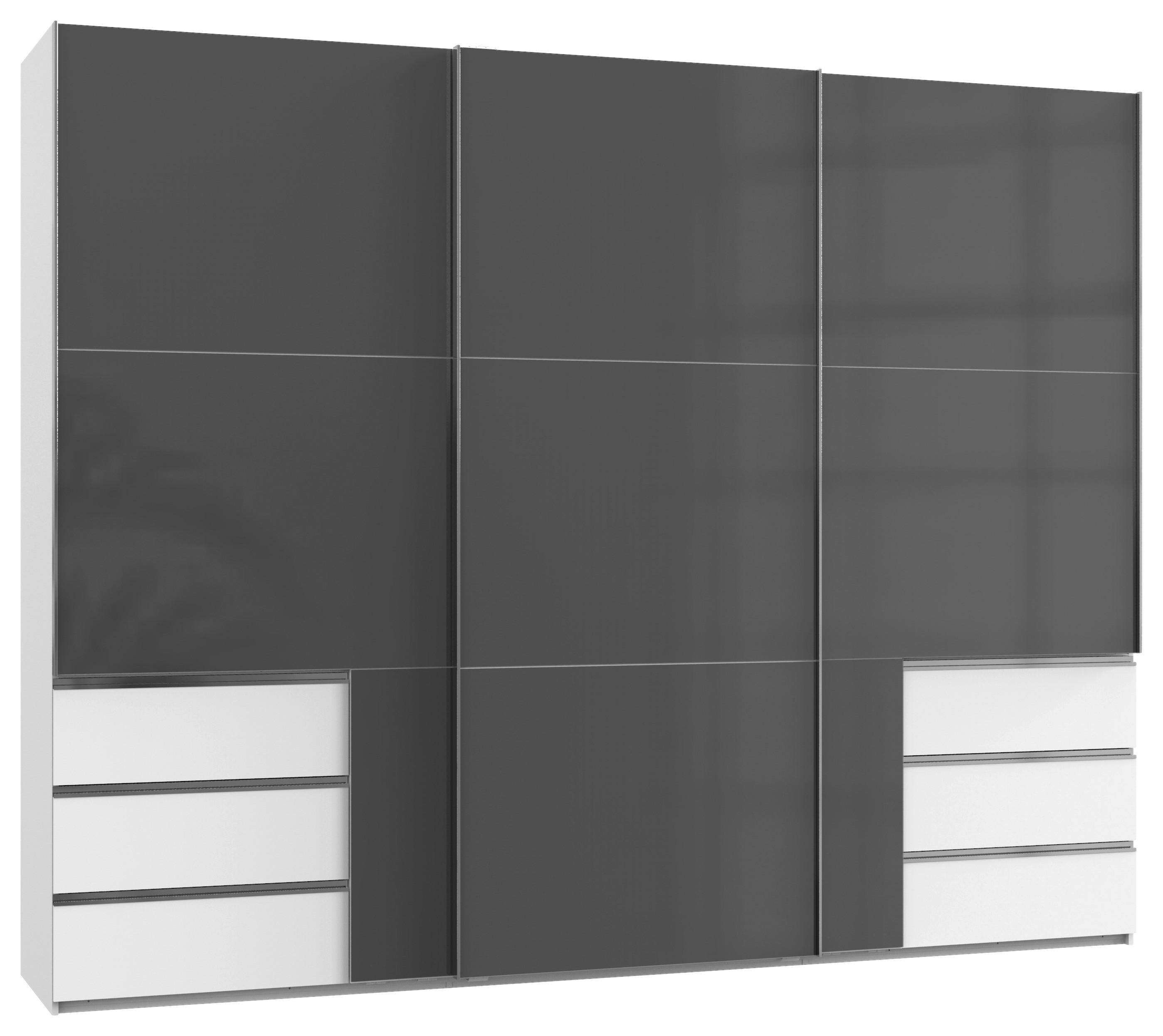 Schwebetürenschrank B: 300 Cm Level Grau/weiß - Weiß/Grau, MODERN, Holzwerkstoff (300/236/65cm) - MID.YOU