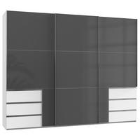 Schwebetürenschrank B: 300 Cm Level Grau/weiß - Weiß/Grau, MODERN, Holzwerkstoff (300/236/65cm) - MID.YOU