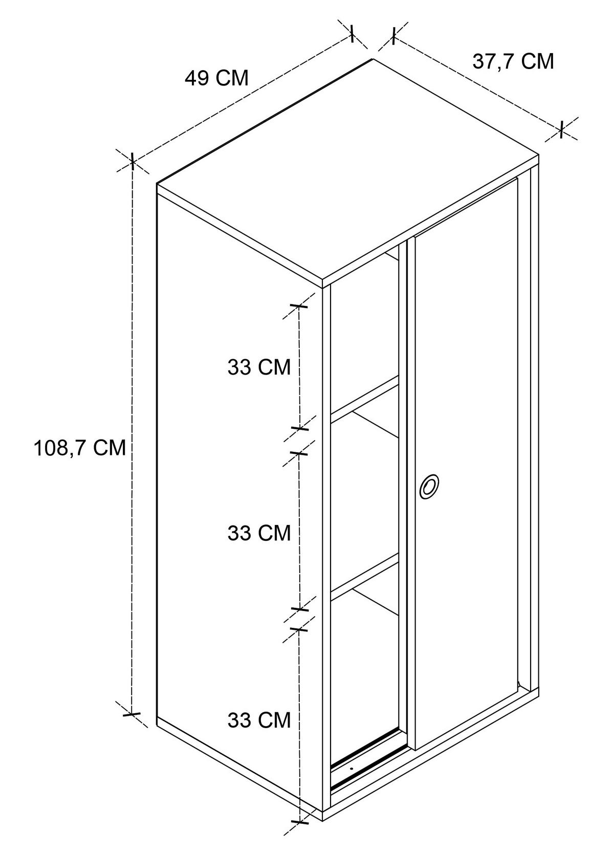 Aktenschrank Ulas Weiß B: 49 cm - Weiß, Design, Holzwerkstoff (49/109/38cm) - MID.YOU