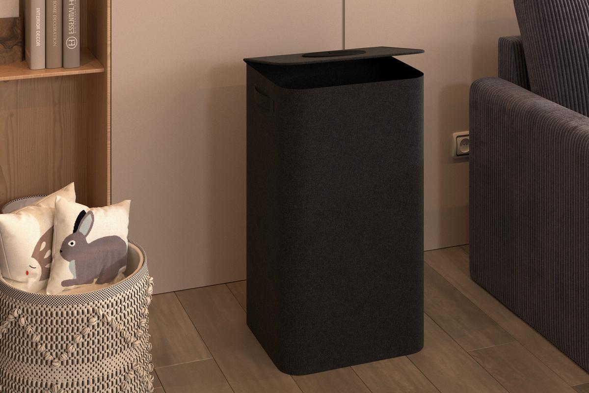 Sammelbehälter Pfand - Schwarz, MODERN, Textil (41/33/74cm) - Homezone