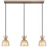 Hängeleuchte Massey L: 65 cm Braun Schwarz Bernsteinfarben - Bernsteinfarben/Schwarz, Design, Glas/Kunststoff (65/13/120cm) - Globo