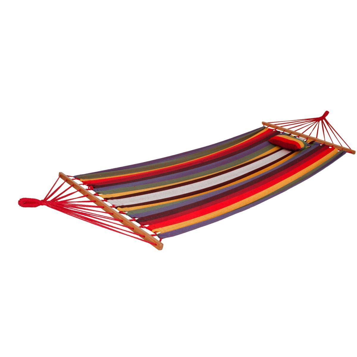 Hängematte Multicolor Inkl. Kissen - Lila/Multicolor, Basics, Holz/Textil (100/280cm)