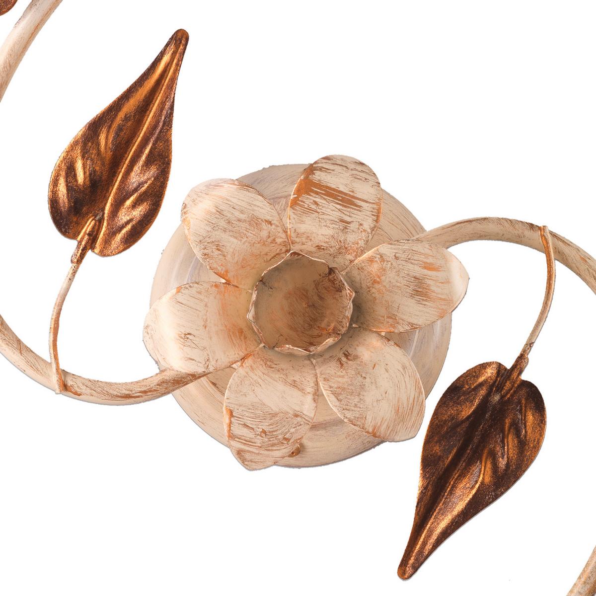 Deckenleuchte 4647/Pl2 - Beige/Weiß, Natur, Glas/Metall (60/23/26cm)