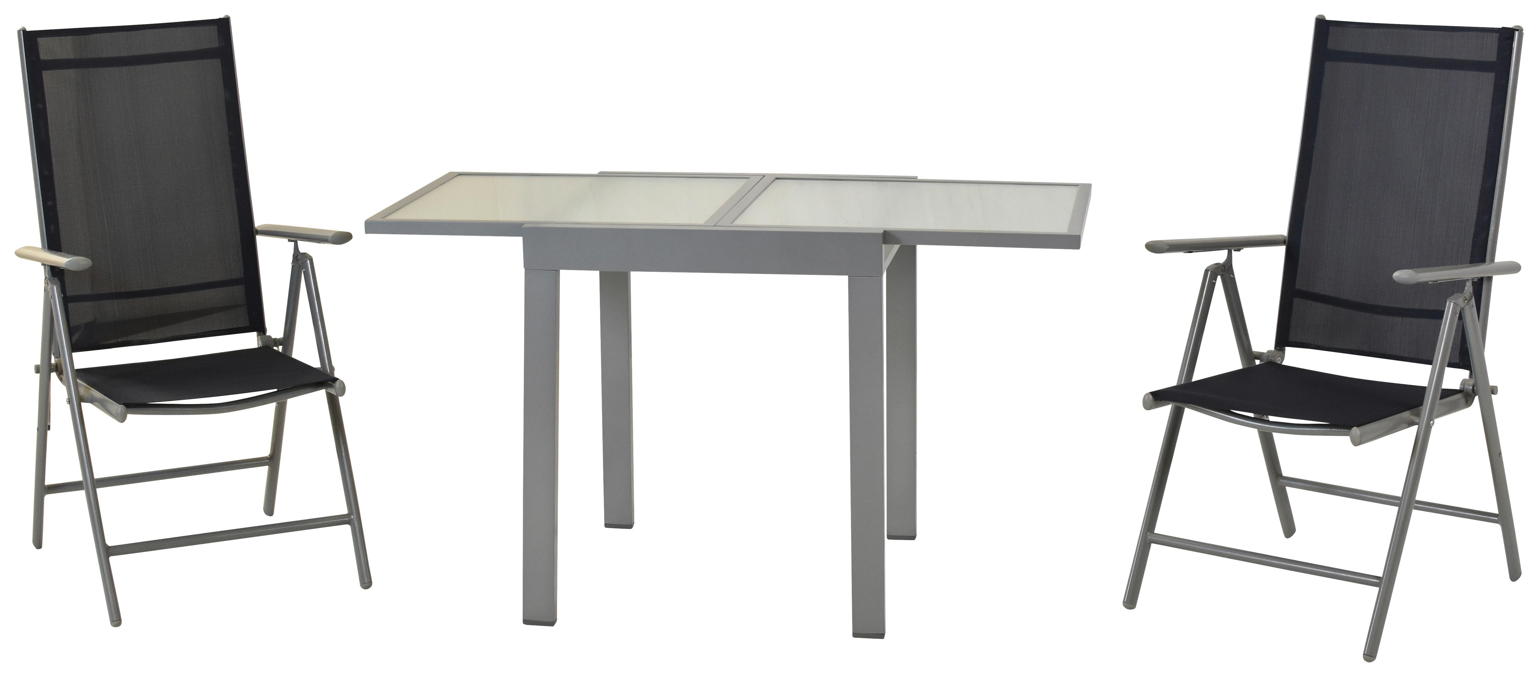 Gartenset Amalfi - Blau/Silberfarben, MODERN, Textil/Metall - Gardenson