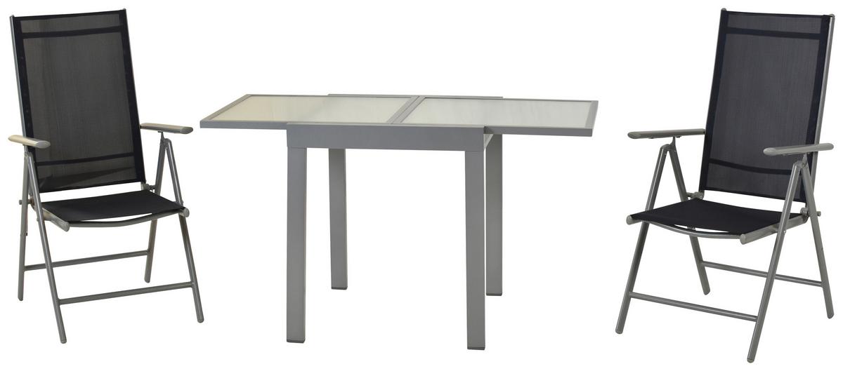 Gartenset Amalfi - Blau/Silberfarben, MODERN, Textil/Metall - Gardenson