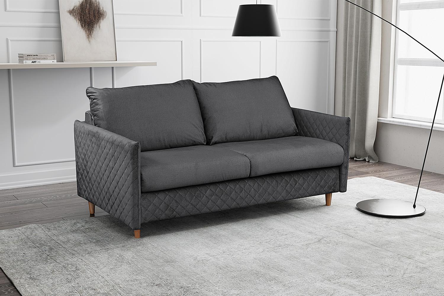 Schlafsofa Sana Anthrazit B: 175 cm - Anthrazit/Naturfarben, Design, Textil (175/95/103cm) - Livetastic
