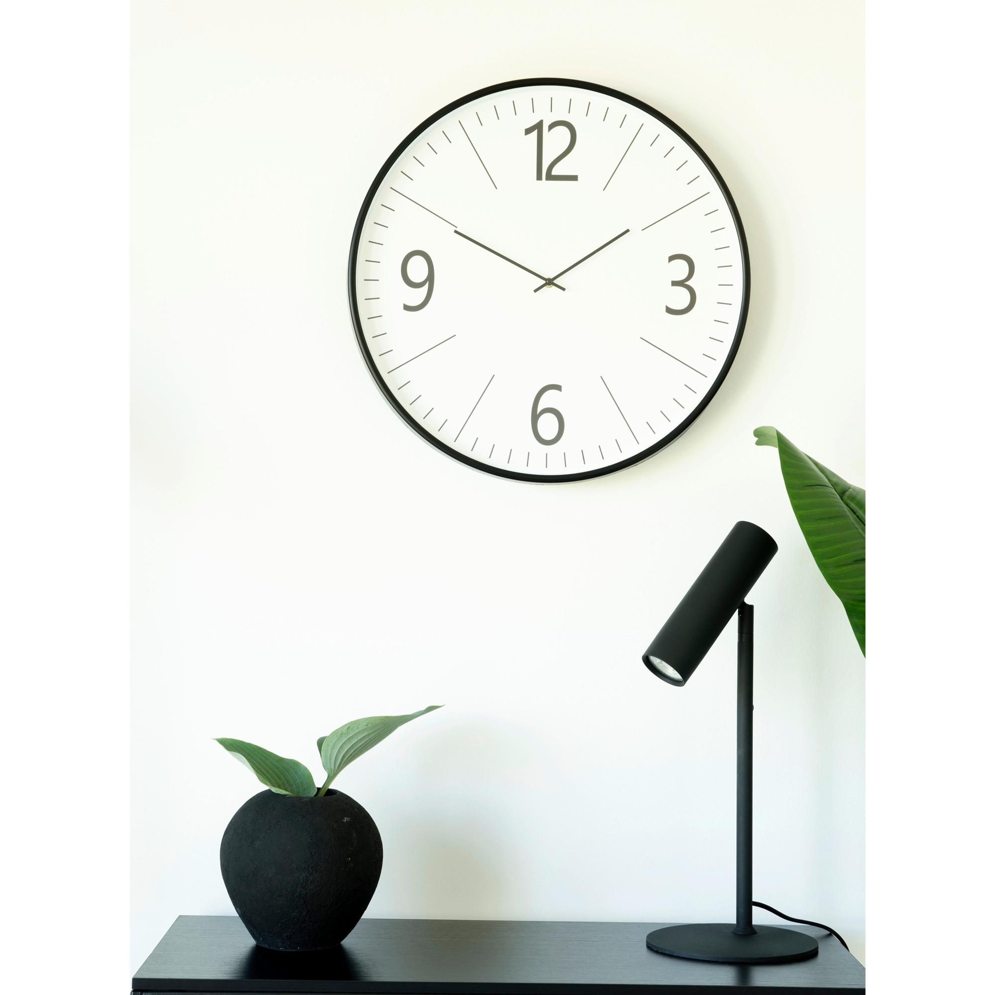 Wanduhr Biel Schwarz Weiß B: 51 Cm - Schwarz/Weiß, Design, Glas/Kunststoff (51/51/5cm)