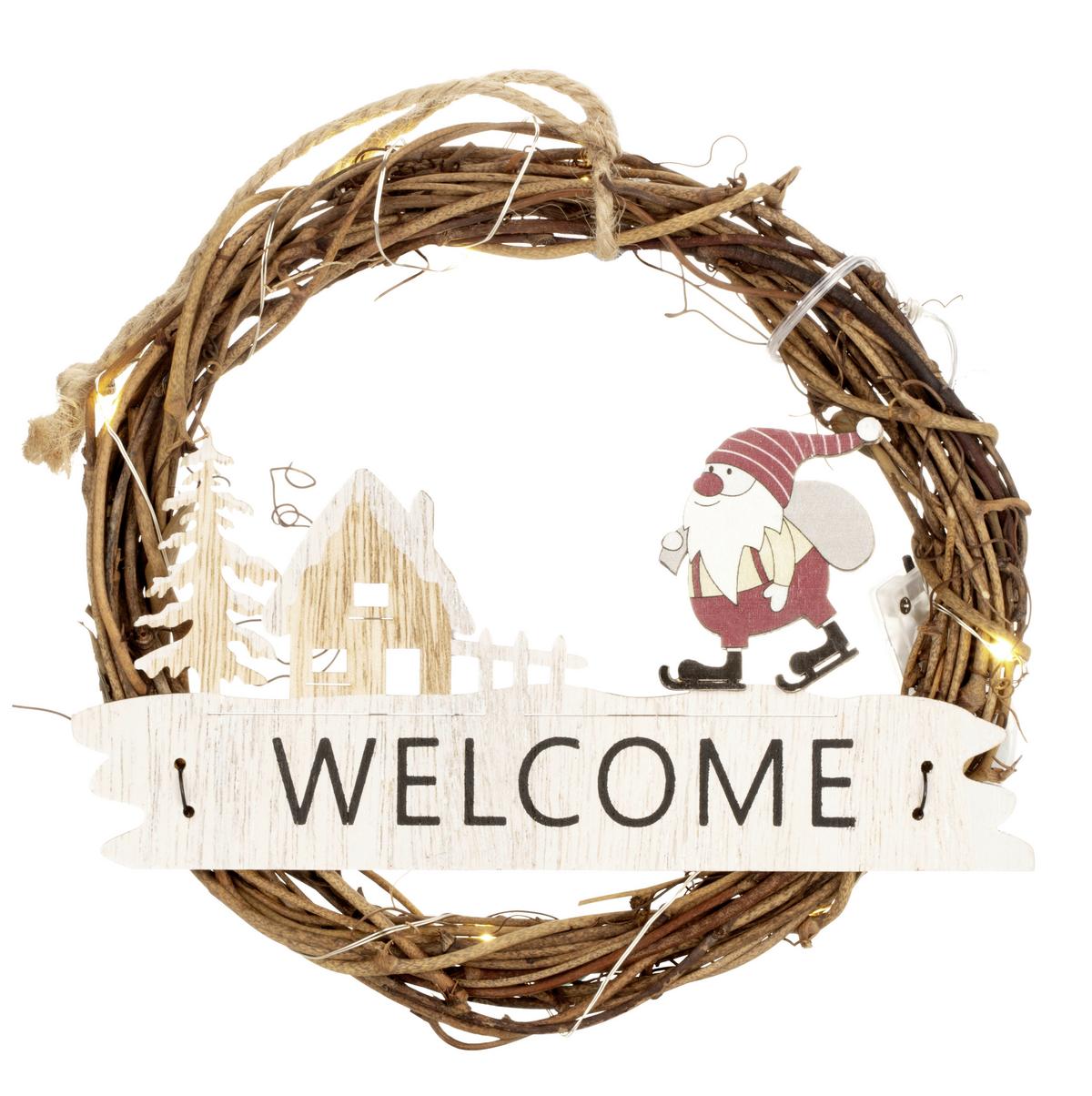 DEKORAČNÉ LED SVIETIDLO RILI -PAZ- - biela/prírodná farba, Konventionell, kov/drevo (18/3/18cm) - Modern Living