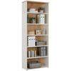 Aktenregal Kontor K2 Eiche Dekor Weiss B: 80 cm - Eichefarben/Weiß, MODERN, Holzwerkstoff (80/220/38cm)