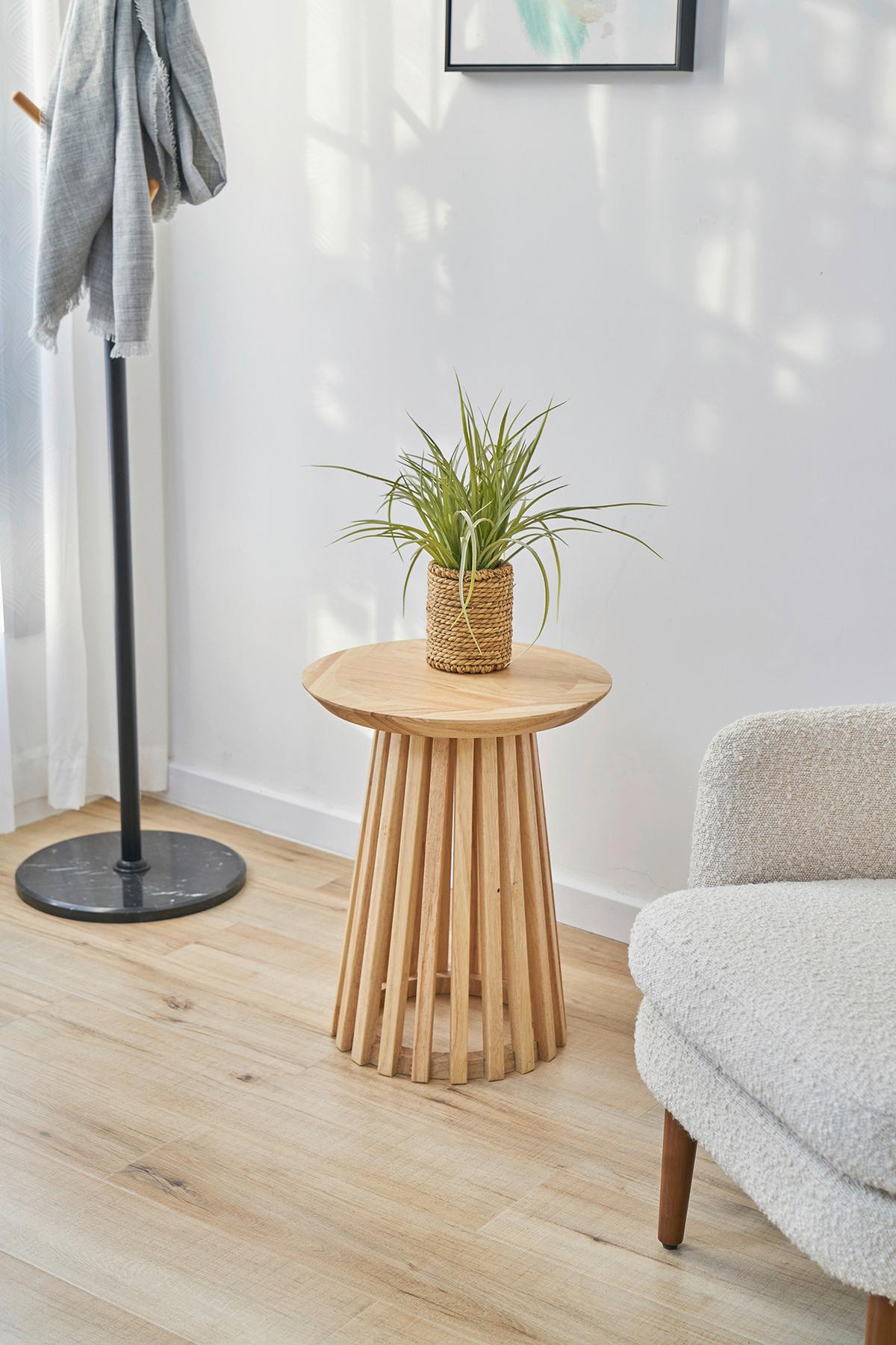 Beistelltisch Naturfarben B: 40 cm - Naturfarben, Design, Holz (40/40/50cm) - MID.YOU