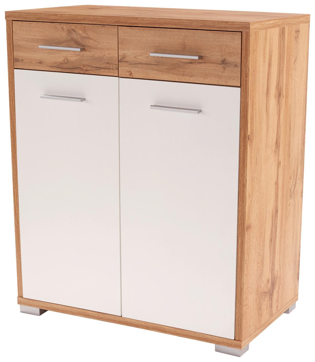KOMODA Q-BIG QBK02 - biela/farba duba, Modern, drevo (98/105/44cm)