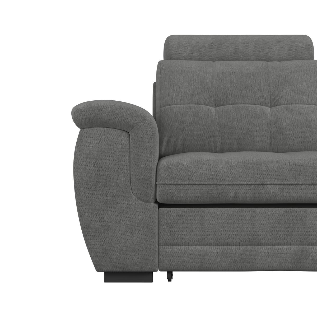 Ecksofa mit Schlaffunktion Falco new Braun 251x183 cm - Schwarz/Braun, KONVENTIONELL, Textil (251/183cm) - Ondega