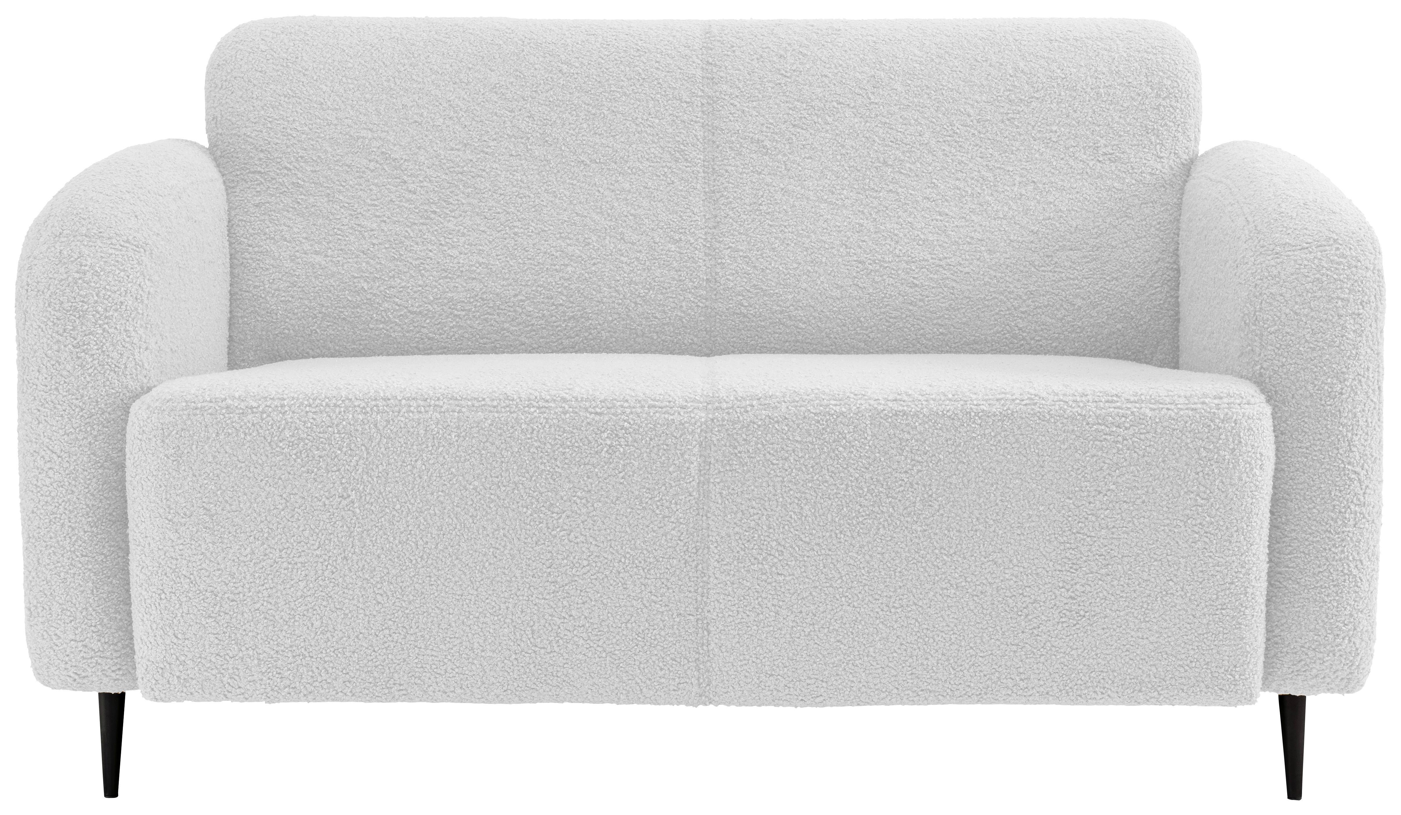 2-Sitzer-Sofa Marone Weiß Teddystoff - Schwarz/Weiß, MODERN, Textil (140/76/90cm) - Livetastic