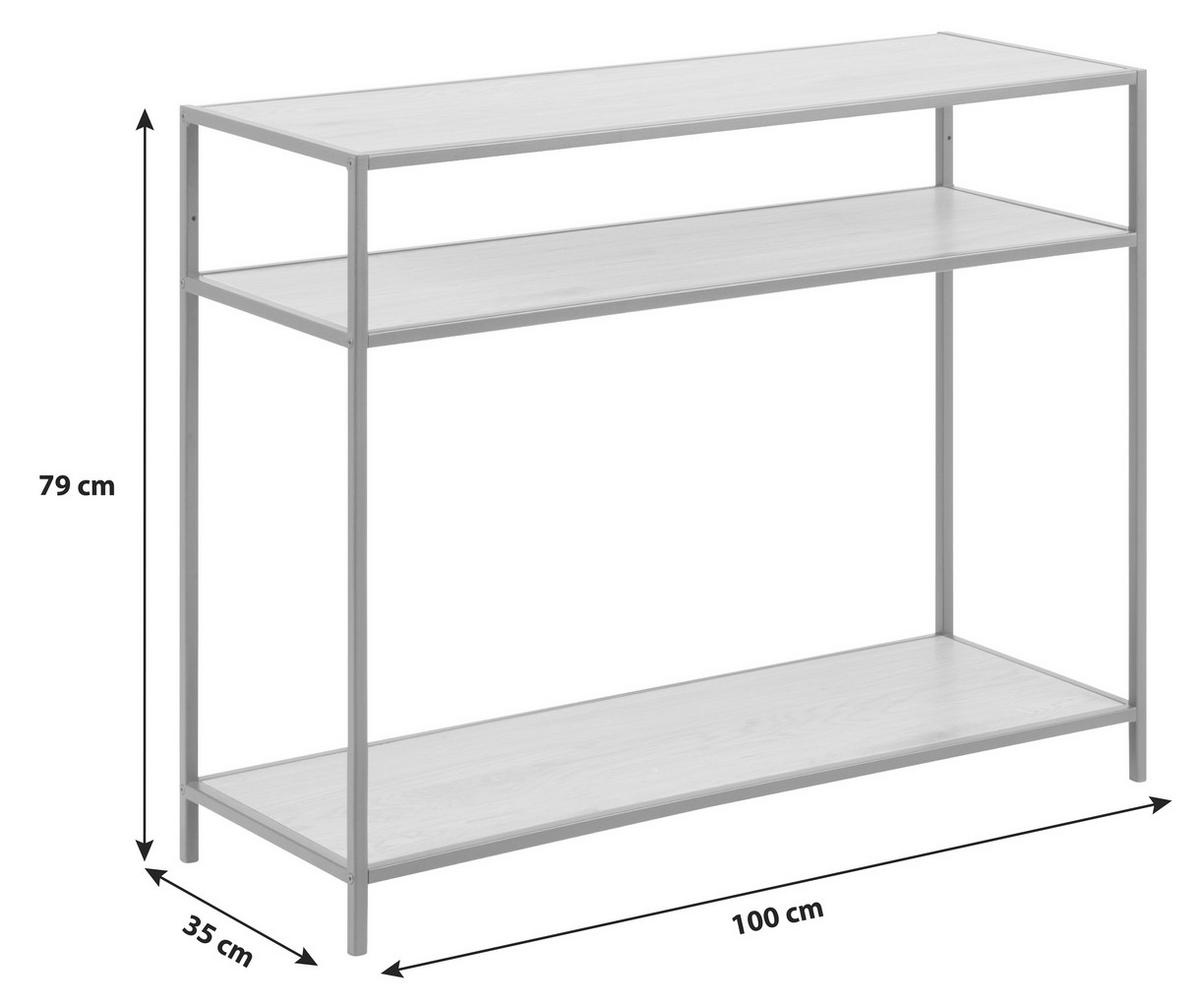 Konsolentisch Seaford Esche Dekor/metall B: 100 Cm - Schwarz, Trend, Holzwerkstoff/Metall (100/35/79cm) - MID.YOU