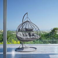 Závěsné křeslo ENEA šedé - šedá, Moderní, kov/textil (133/205/120cm) - Bessagi Garden