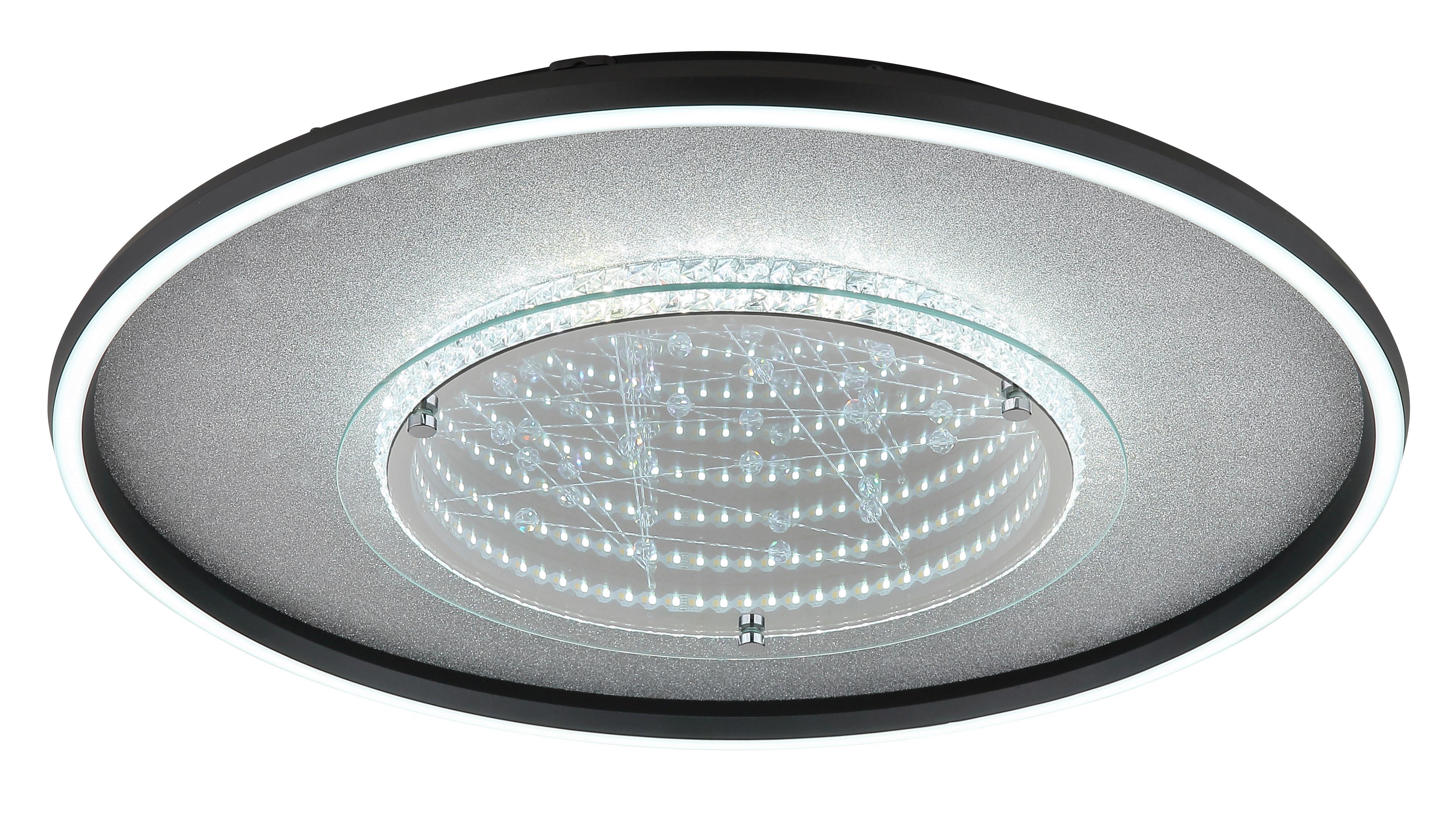 LED-Deckenleuchte Memory-Funktion - Klar/Silberfarben, Design, Glas/Kunststoff (51,5/6,8cm) - Globo