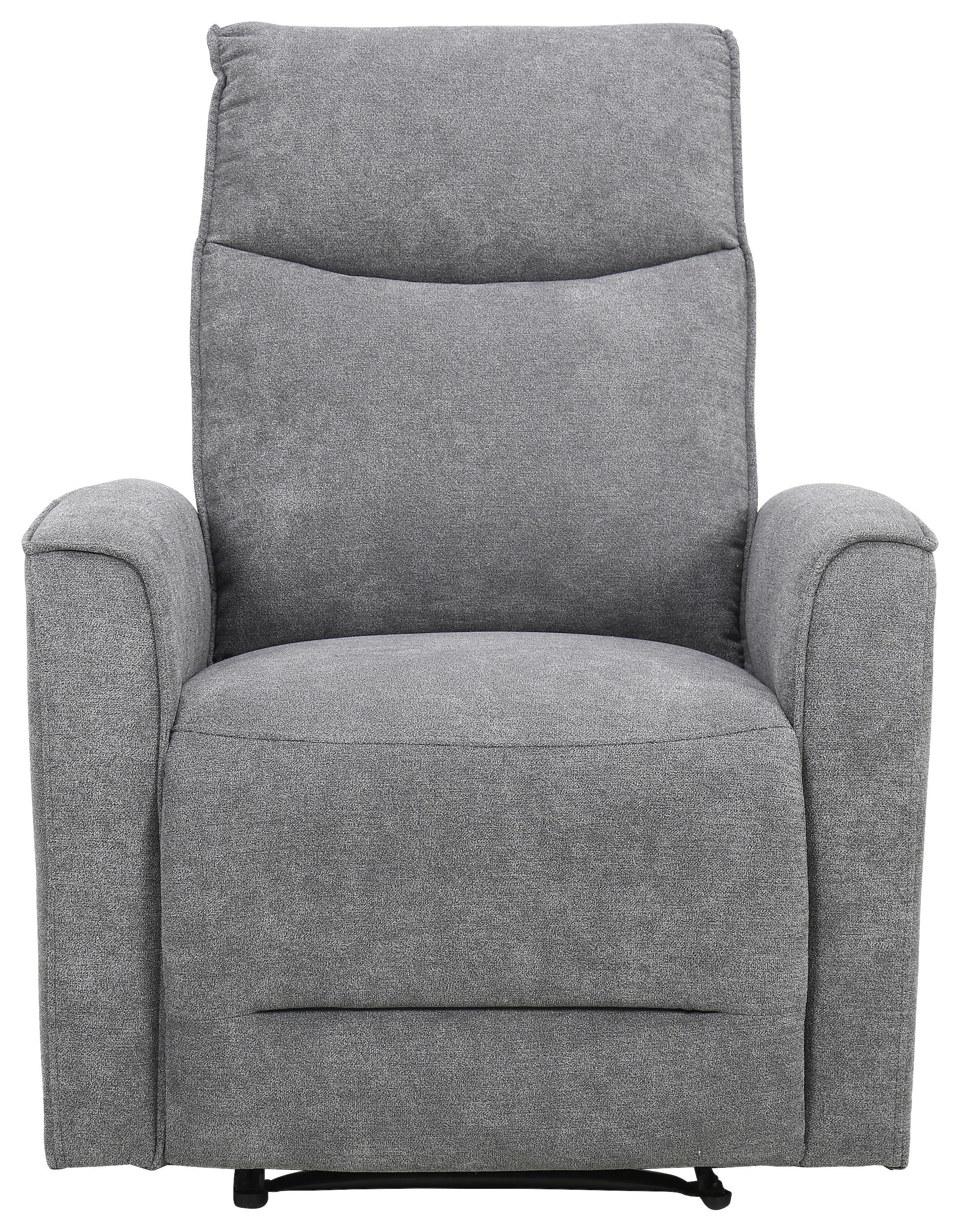 Polohovateľné TV kreslo Leon, sivé - čierna/sivá, Konventionell, textil/plast (85/105/97cm) - Ondega