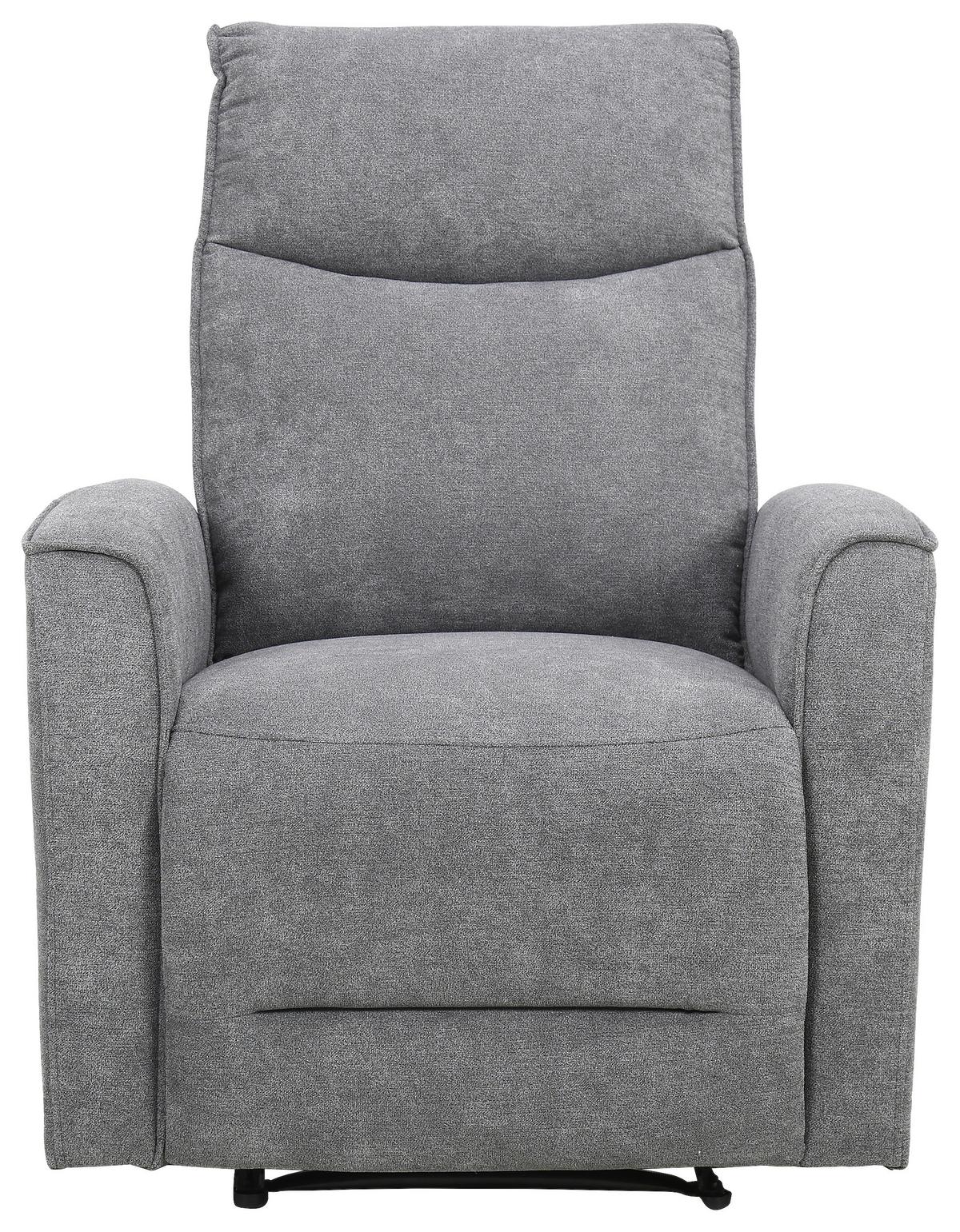 Polohovateľné TV kreslo Leon, sivé - čierna/sivá, Konventionell, textil/plast (85/105/97cm) - Ondega