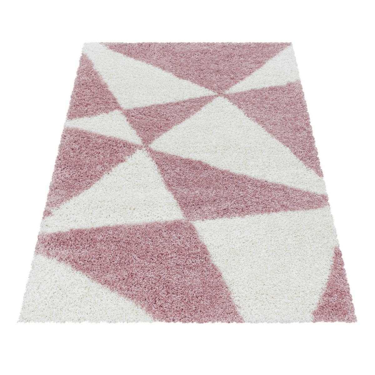 Hochflor Teppich Rosa Naturfaser Tango 280x370 cm - Rosa, Design, Textil (280/370cm)