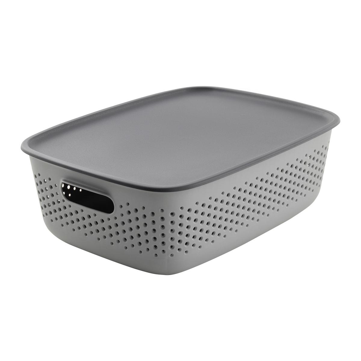 Úložný košík MAJA - CA. 10L - tmavosivá, Modern, plast (39/29/13cm) - Mömax