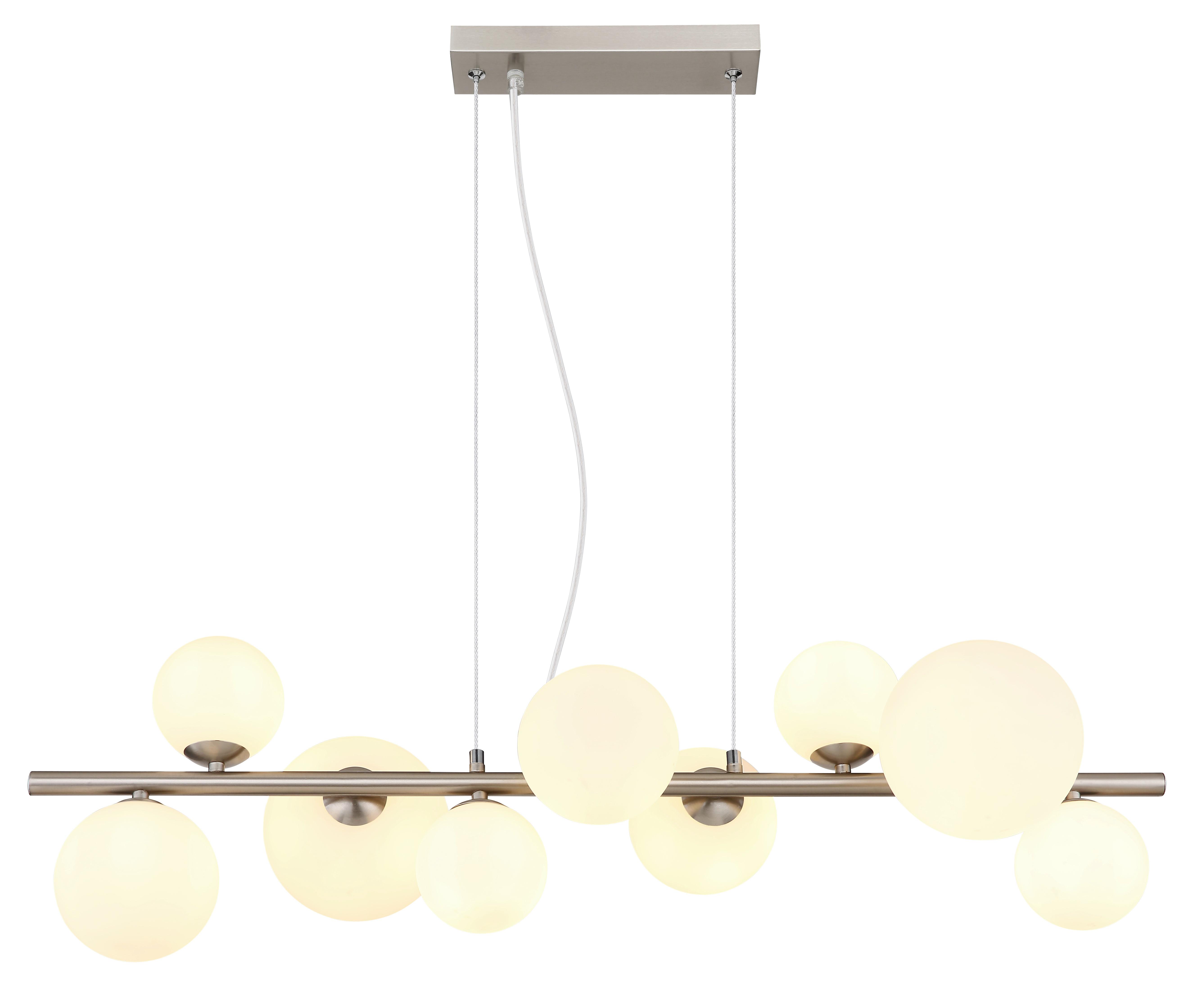 LED-Hängeleuchte 56140-9h - Transparent/Opal, KONVENTIONELL, Glas/Kunststoff (87/34,5/120cm) - Globo
