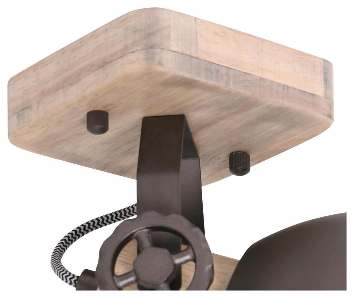 Deckenspots Gearwood - Anthrazit, Trend, Holz/Metall (15/19/17cm)