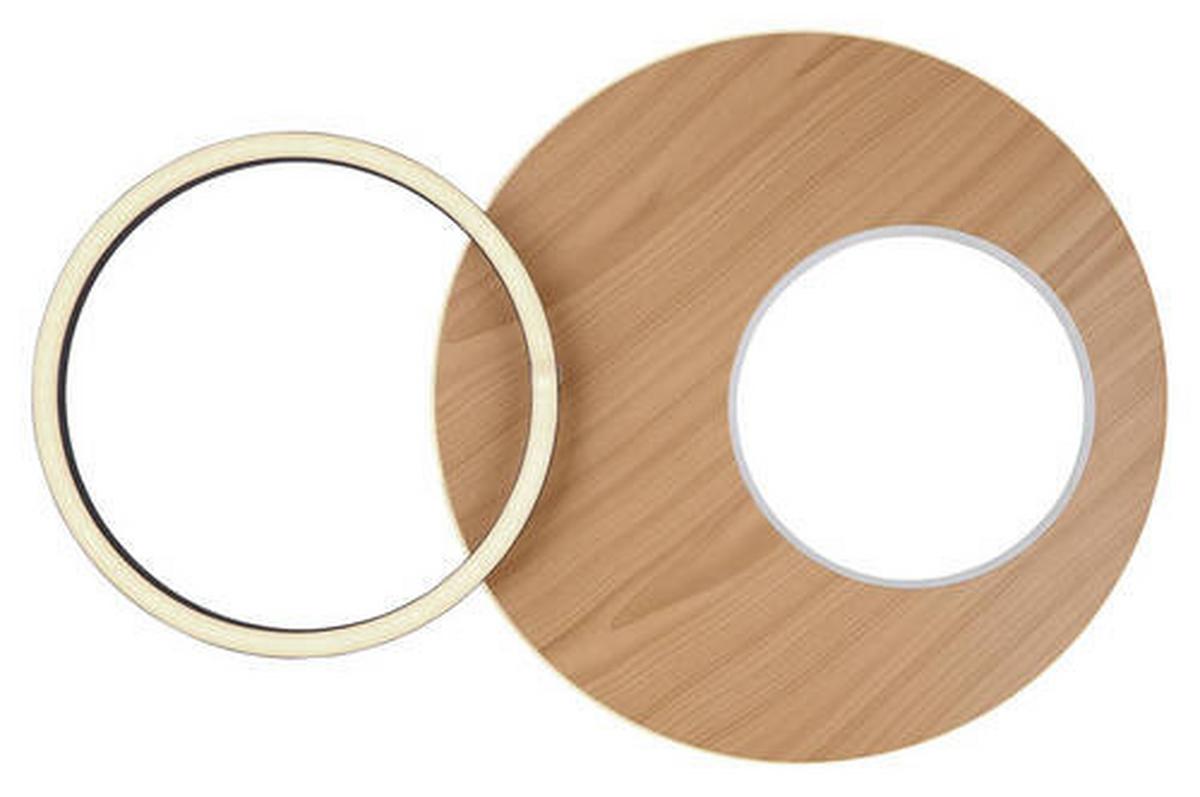 LED-Deckenleuchte 67285-21 - Dunkelbraun/Opal, Design, Holzwerkstoff/Kunststoff (61,2/40/10,5cm) - Globo