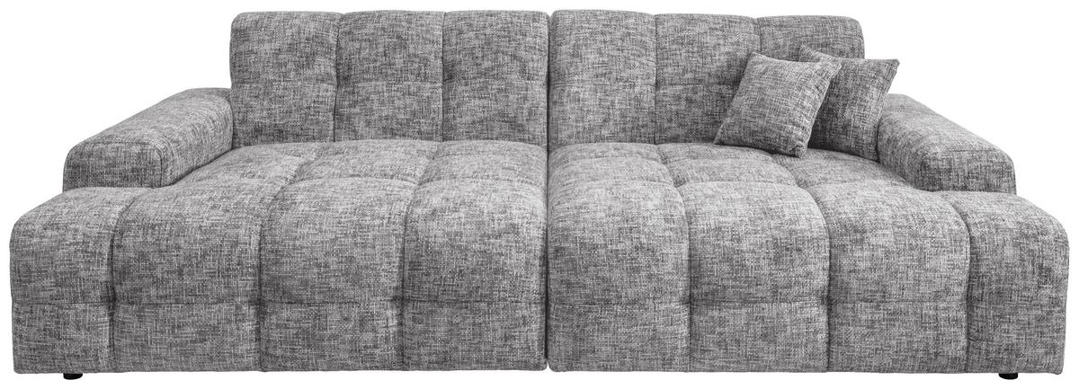 Bigsofa Bosco, Silberfarben B: 304 cm - Silberfarben/Schwarz, MODERN, Textil (304/87/155cm) - Livetastic