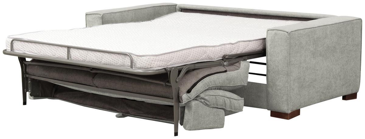 Schlafsofa Texas Hellgrau Webstoff, B: 203 cm - Dunkelbraun/Hellgrau, Design, Textil (203/85/99cm) - MID.YOU