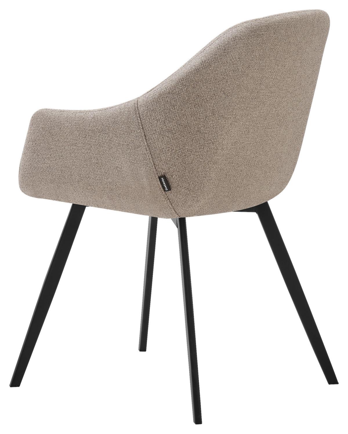 Vierfußstuhl Modo Schwarz/Beige B: 57 cm - Beige/Schwarz, MODERN, Holz/Textil (57/84,5/61cm) - Livetastic