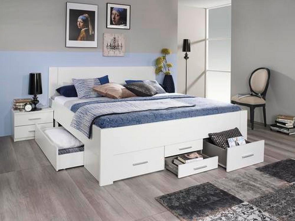 Stauraumbett 180x200 Isotta, Weiß - Weiß, KONVENTIONELL, Holzwerkstoff (180/200cm) - Rauch Möbel