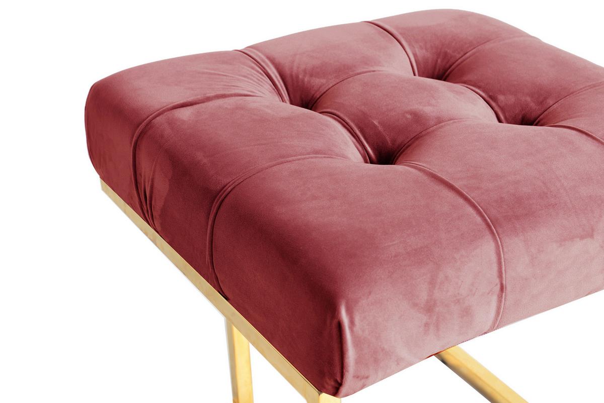 Hocker Rare 100 Altrosa B: 48 Cm - Goldfarben/Altrosa, Design, Textil (48/48/48cm) - Kayoom