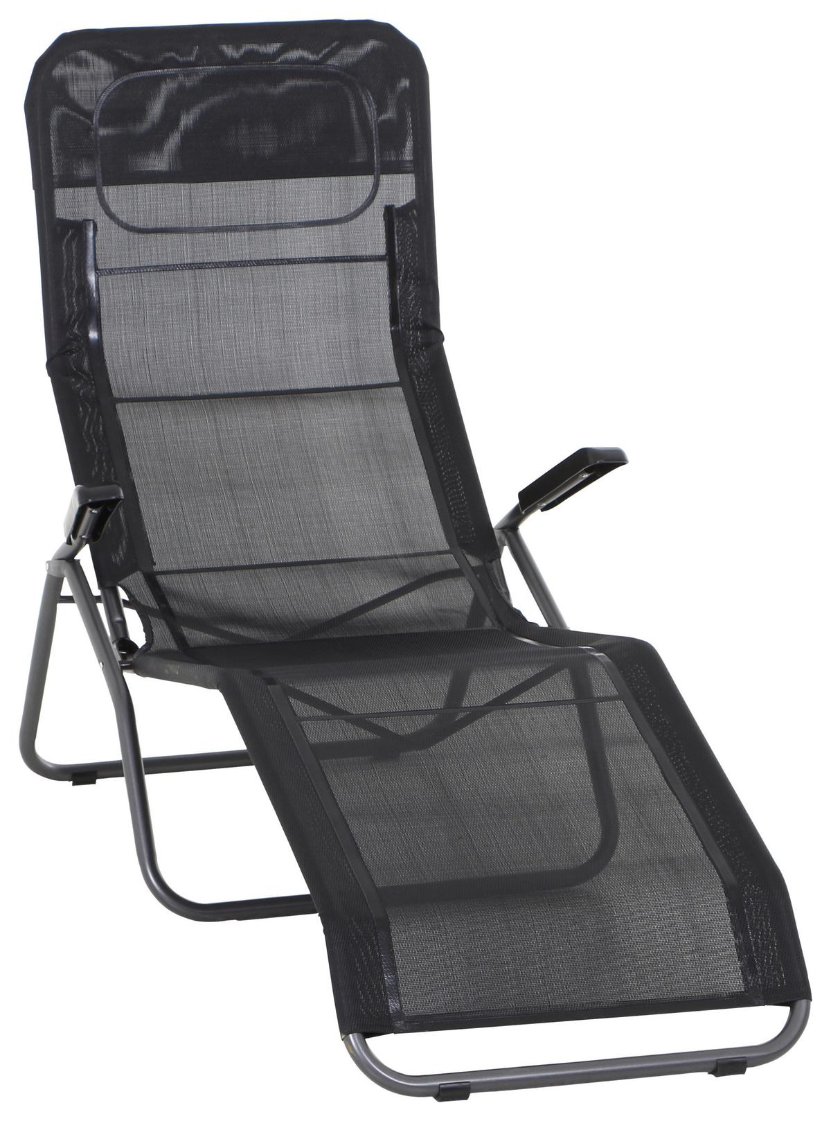 Sonnenliege J40968 Stahl Klappbar - Anthrazit/Schwarz, MODERN, Textil/Metall (72,5/103,5/144cm) - Siena Garden