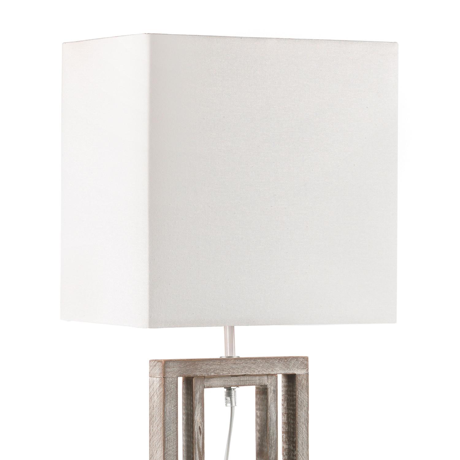 Tischleuchte 5038/Lg - Grau, Design, Holz/Textil (30/20/75cm)
