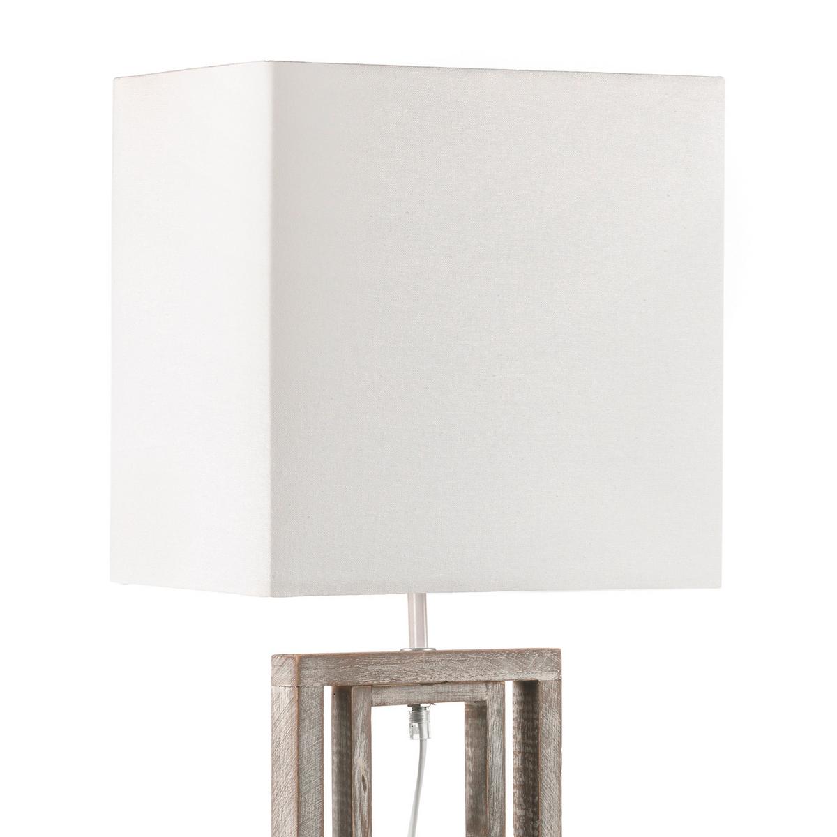 Tischleuchte 5038/Lg - Grau, Design, Holz/Textil (30/20/75cm)