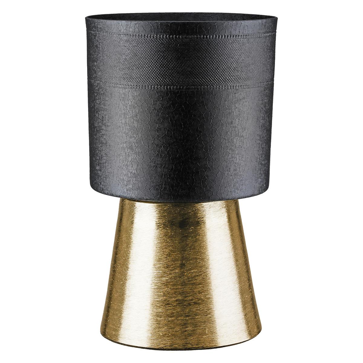 Übertopf Nama D/H: 17,5x29 cm - Goldfarben/Schwarz, LIFESTYLE, Metall (17,5/29cm)