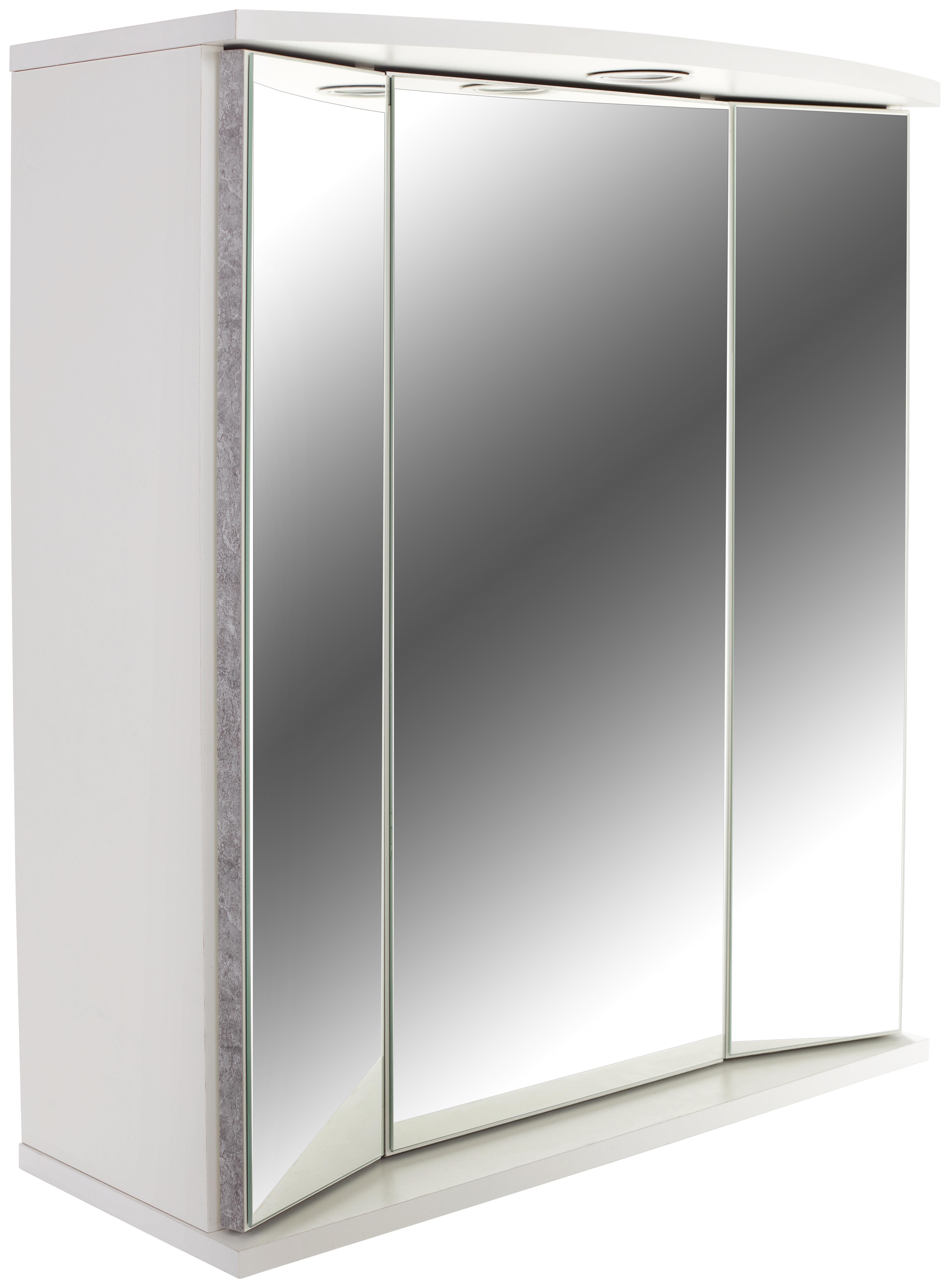 Tükrös Szekrény Verona - Fehér, konvencionális, Faalapú anyag/Üveg (65/70/21cm)