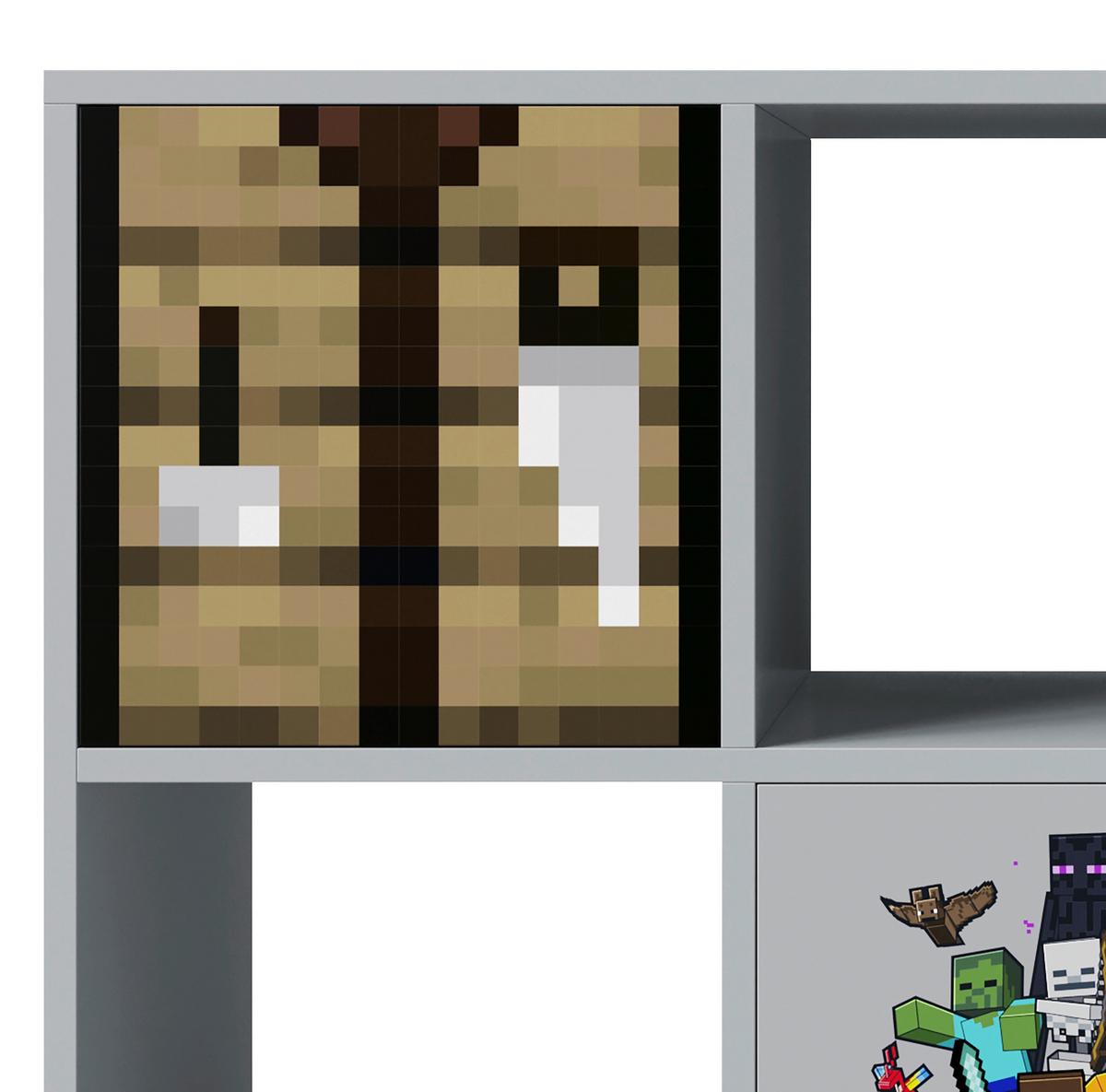 Regal Minecraft - Multicolor/Grau, MODERN, Holzwerkstoff (90/90/30cm) - Minecraft