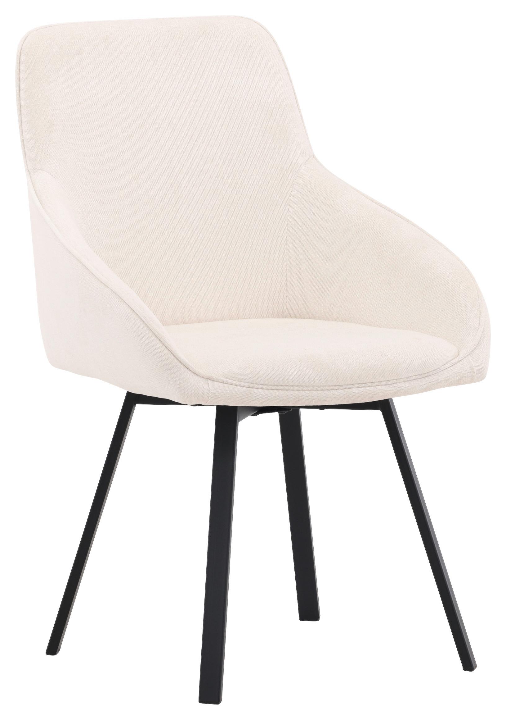 Stuhl-set Rosie Schwarz/beige B: 55 Cm - Beige/Schwarz, Design, Textil/Metall (55/88/60cm) - Livetastic