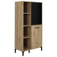 Highboard Craft Eiche Artisan/Schwarz,b: 78cm - Schwarz/Eiche Artisan, Basics, Holzwerkstoff/Metall (78/155/41cm) - Livetastic